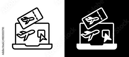 Travel Booking whiteblack icon