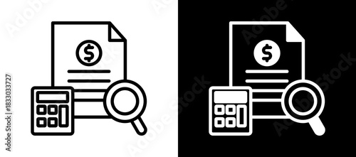 Expense Management whiteblack icon