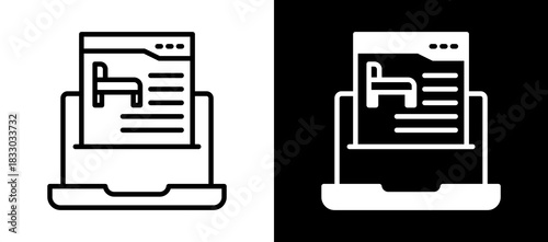 Hotel Reservation whiteblack icon