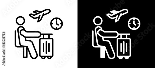 Airport Lounge whiteblack icon