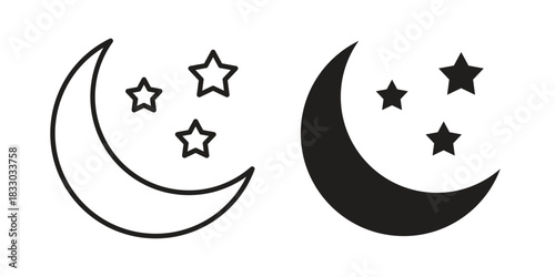 Moon icon silhouette abstract design. vector clipart designs