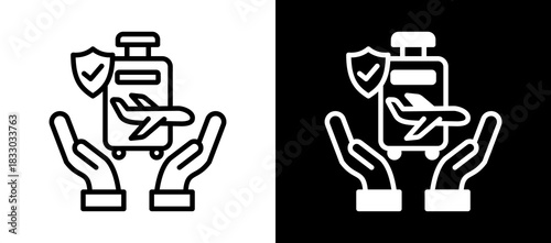 Travel Insurance whiteblack icon