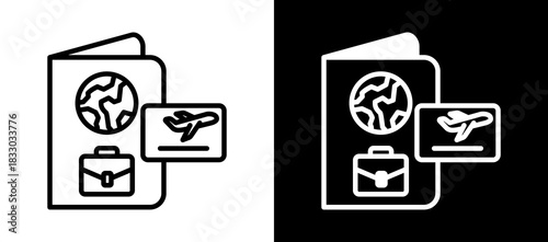 Business Visa whiteblack icon