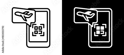 Mobile Boarding whiteblack icon