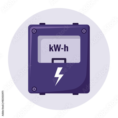 Electricity Meter Icon Kilowatt Hour Measurement