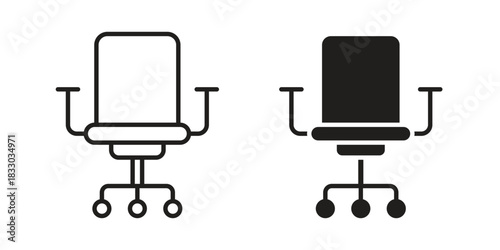 Office chair icon silhouette abstract design. vector clipart designs