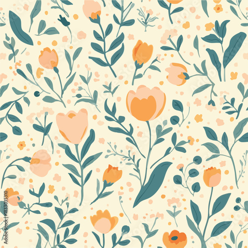 seamless pattern with flowers