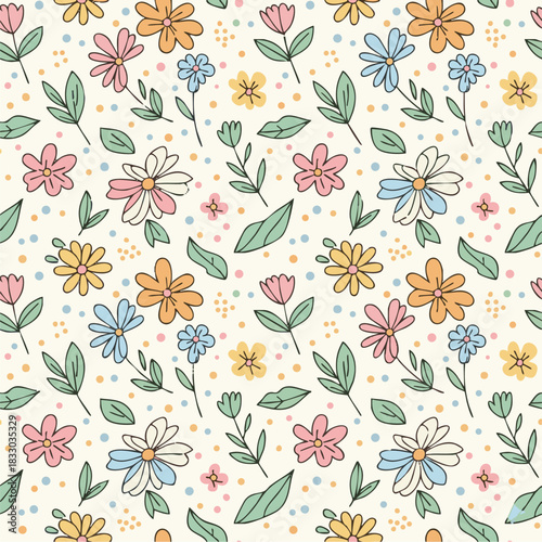 seamless pattern with flowers