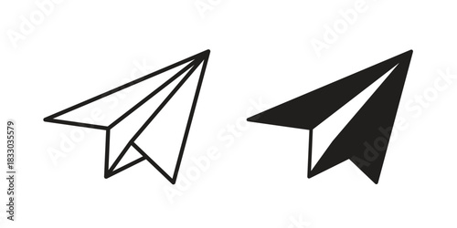 Paper plane icon silhouette abstract design. vector clipart designs