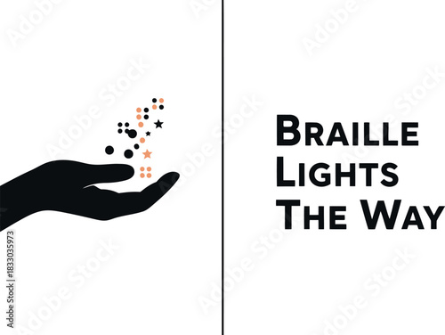Braille lights the way, concept art for visual impairment aid.