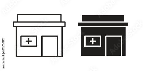 Pharmacy icon silhouette abstract design. vector clipart designs