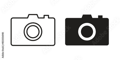 Photo Camera icon silhouette abstract design. vector clipart designs