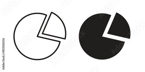 Pie chart icon silhouette abstract design. vector clipart designs
