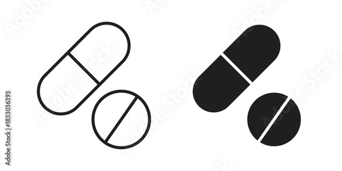 Pill icon silhouette abstract design. vector clipart designs