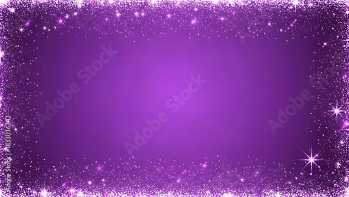 Sparkling purple frame with glitter and stars, creating a festive and magical border effect.
