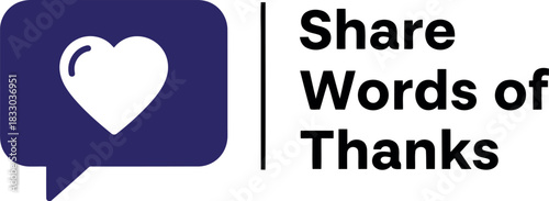 Communicate gratitude with heart icon in speech bubble design art