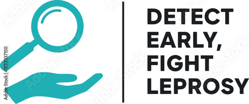 Early detection of leprosy concept with magnifying glass icon