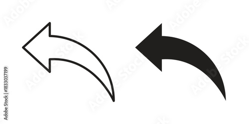 Previous arrow icon silhouette abstract design. vector clipart designs