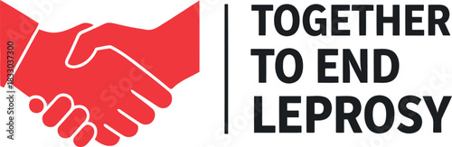 Global solidarity handshake for leprosy eradication campaign logo