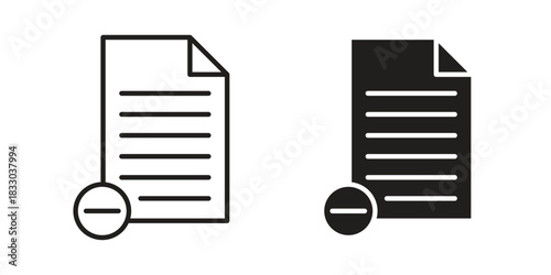 Remove file icon silhouette abstract design. vector clipart designs