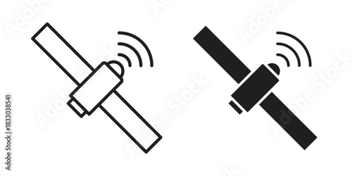 Satellite icon silhouette abstract design. vector clipart designs