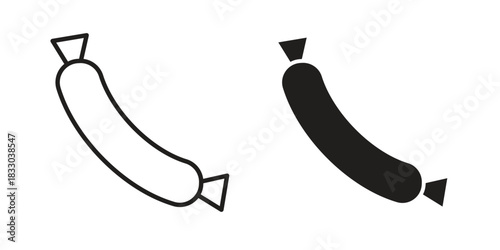 Sausage icon silhouette abstract design. vector clipart designs