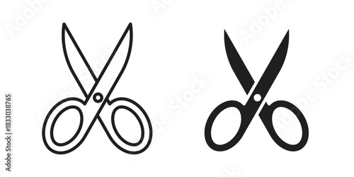Scissor icon silhouette abstract design. vector clipart designs