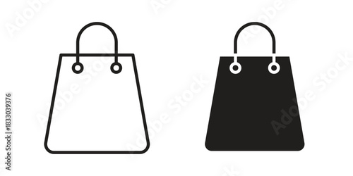 Shopping bag icon silhouette abstract design. vector clipart designs
