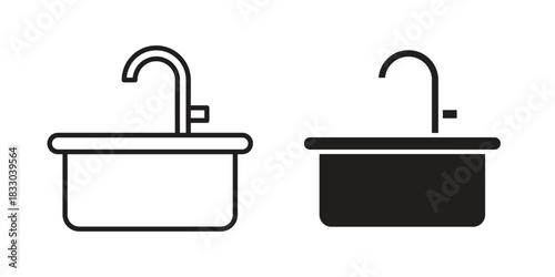 Sink icon silhouette abstract design. vector clipart designs