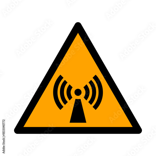 ISO 7010 W005 Non-Ionizing Radiation Warning Sign. Electromagnetic Radiation Hazard Symbol. Non-Ionizing Radiation Alert Icon. Radiation Hazard Pictogram. 