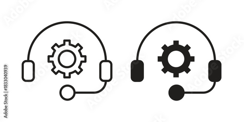 Technical support icon silhouette abstract design. vector clipart designs