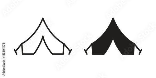 Tent icon silhouette abstract design. vector clipart designs