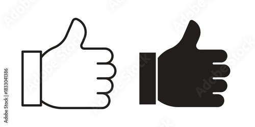 Thumb icon silhouette abstract design. vector clipart designs