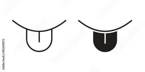 Tongue icon silhouette abstract design. vector clipart designs