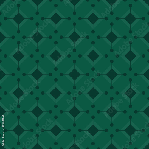 Dark green seamless pattern, Christmas background, vector illustration.
