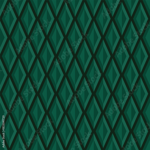 Dark green seamless pattern, Christmas background, vector illustration.