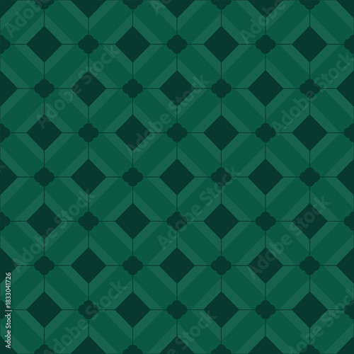 Dark green seamless pattern, Christmas background, vector illustration.