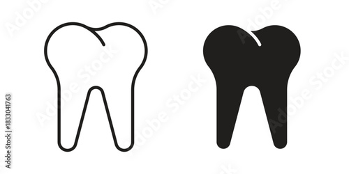 Tooth icon silhouette abstract design. vector clipart designs