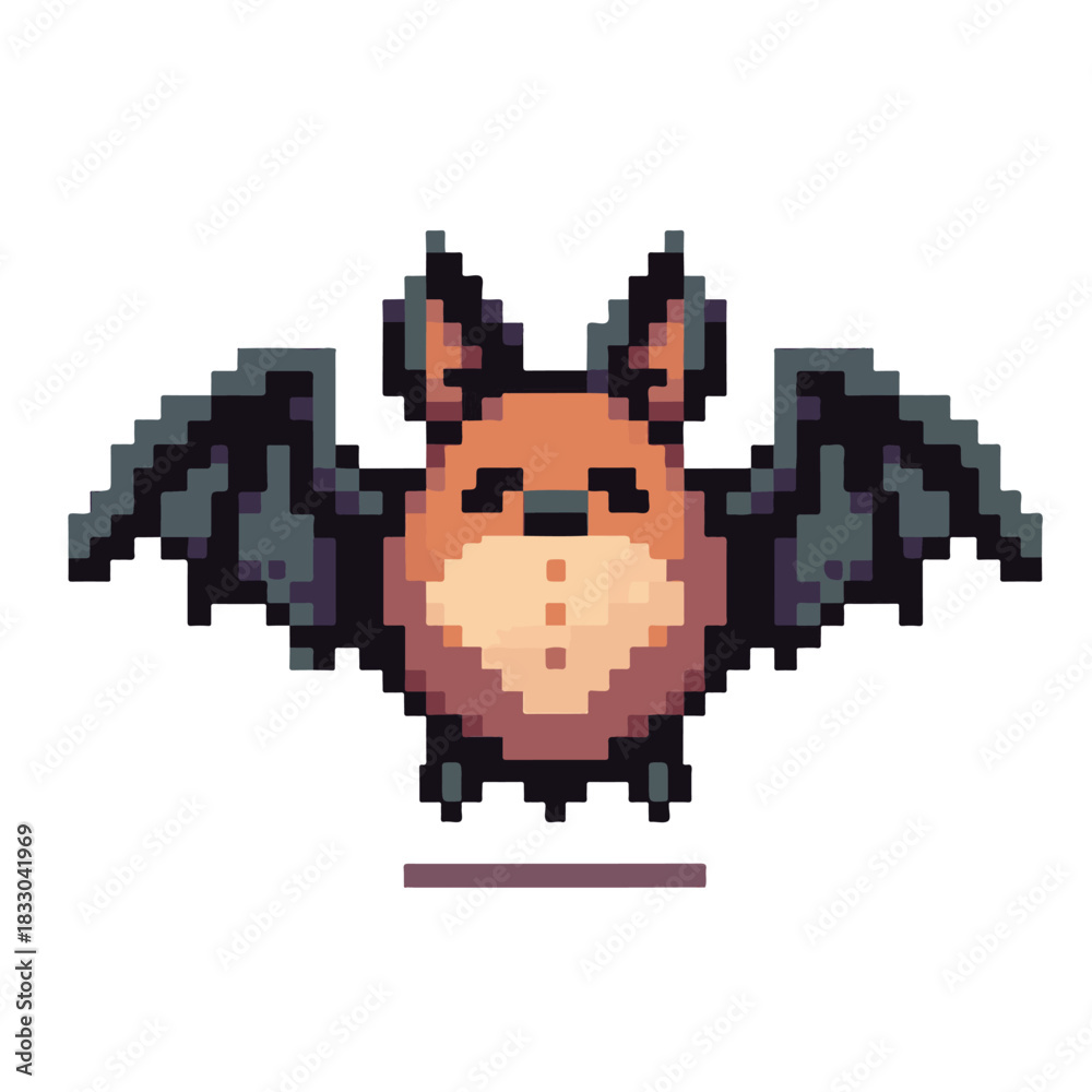 Naklejka premium Pixel Art Bat Icon Cute Halloween Design for Websites, Apps, and Digital Projects