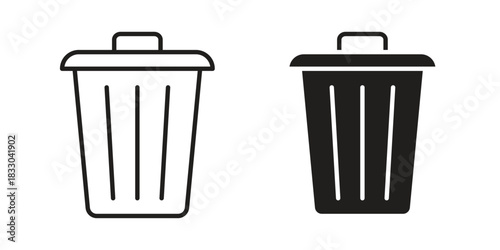 Trash Bin icon silhouette abstract design. vector clipart designs