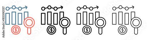 Market Research Icon Collection Set Different Style