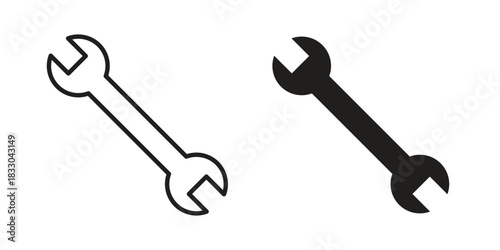 Wrench icon silhouette abstract design. vector clipart designs