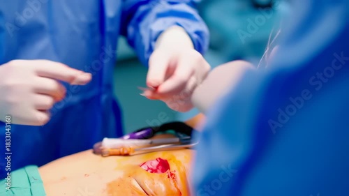 Intense Surgical Procedure - A Close-Up View of Medical Precision.