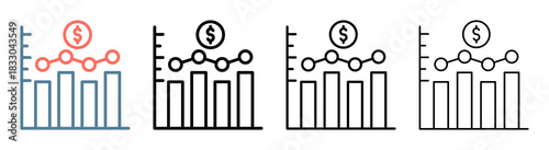 Sales Forecast Icon Collection Set Different Style