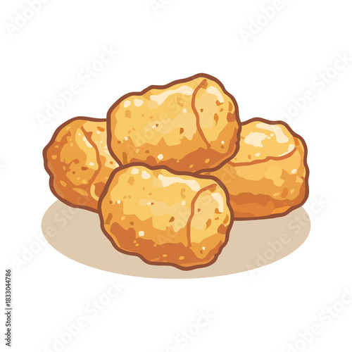 Tater tots logo vector. Design icon isolated of delicious food