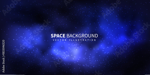 Sky galaxy cloud nebula stars dark night universe milky way cosmos vector illustration.