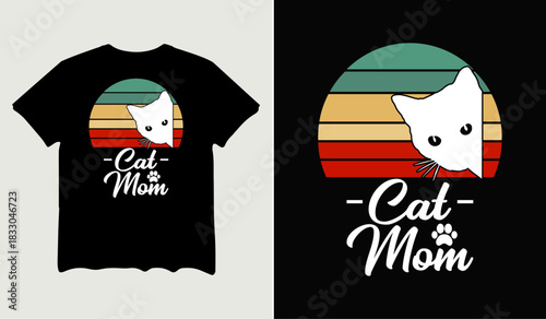 Cat mom t-shirt design for t-shirt quotes or poster svg printable cut file