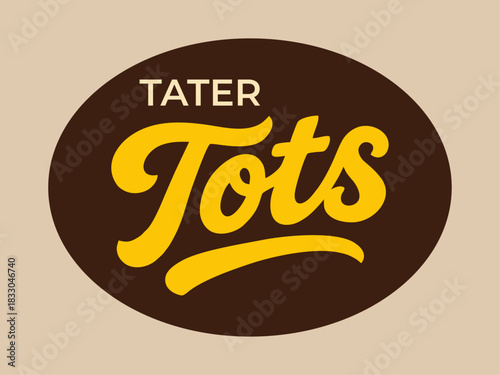 Tater tots logo vector letter illustration