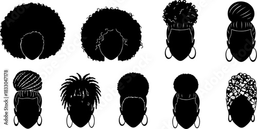 Elegant Afro Silhouette Women Collection Set