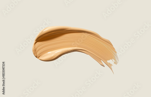 BB, CC cream beige nude foundation tonal smudge on neutral background 